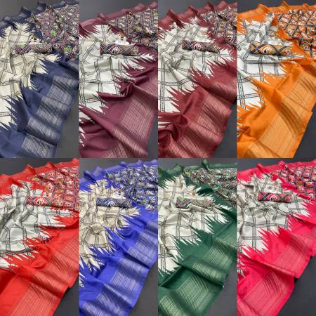 Shrinidhi 7 Soft Silk Kalamkari  Banarasi silk sarees Catalog